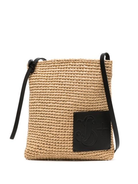 Jil Sander crochet raffia messenger bag