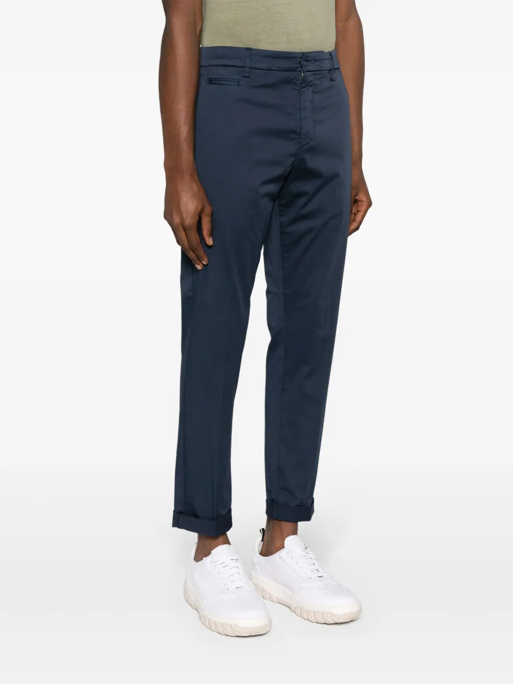 DONDUP Mid waist chino met toelopende pijpen Blauw