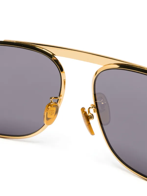 Gucci Eyewear ナビゲーターフレーム サングラス | ゴールドトーン 