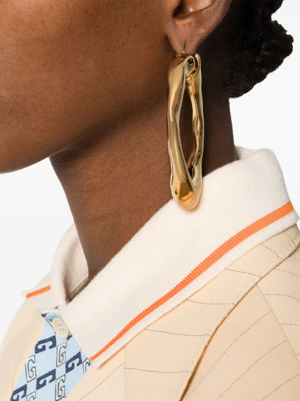 JIL SANDER Neon クリア チャンキー フープ ピアス (Jil Sander
