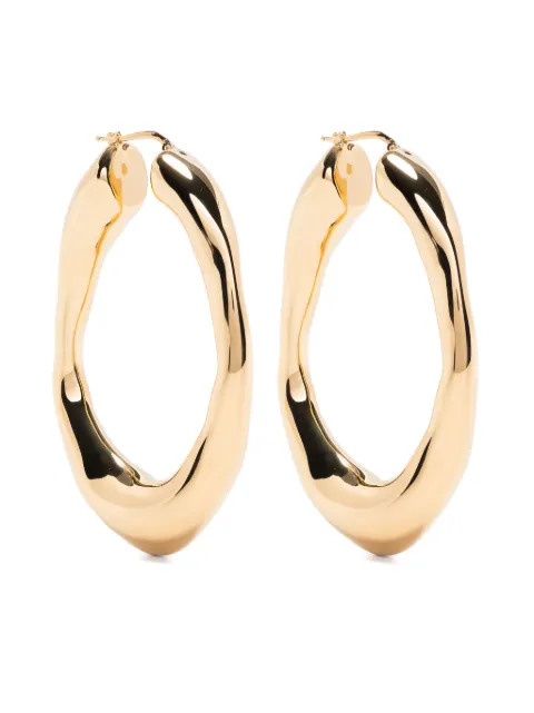 Jil Sander engraved-logo chunky hoops