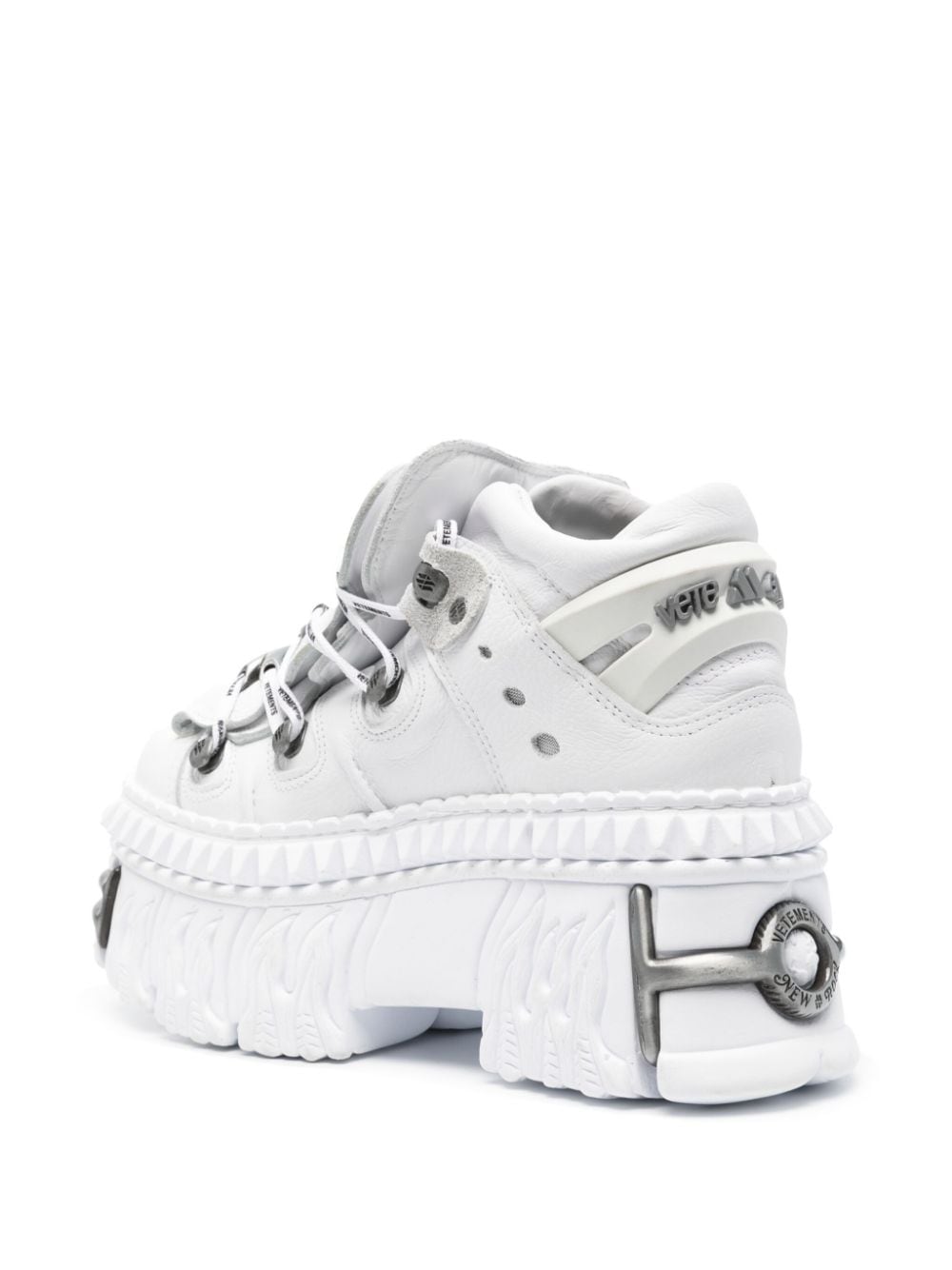 Shop Vetements X New Rock Platform Sneakers In White