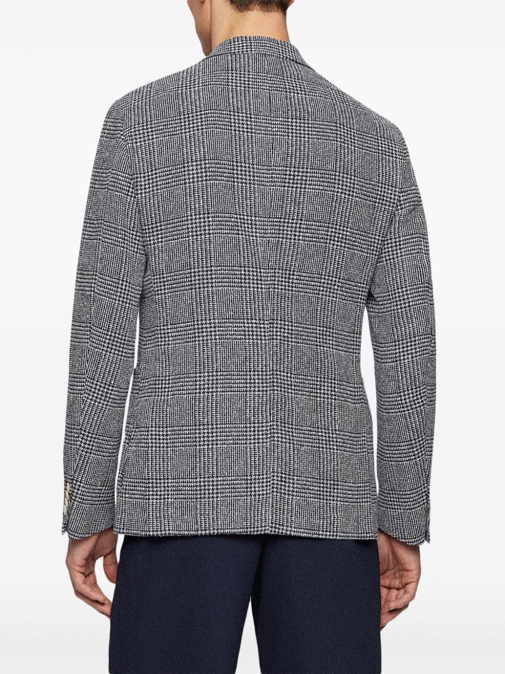 Shop Hugo Boss Single-breasted Houndstooth Blazer In Black