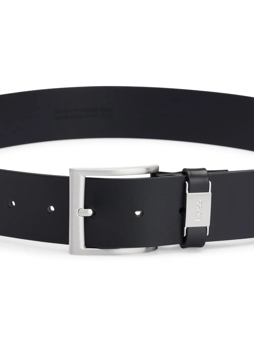 BOSS Leren riem Zwart