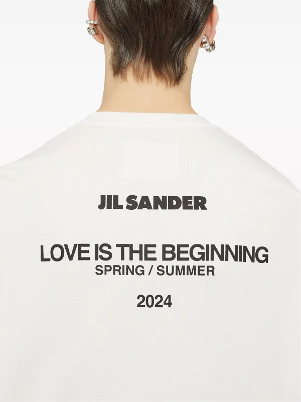 【JIL SANDER】'LOVE IS THE BEGINNING' Long Sleeve Coconut 1ef50aeaf073cba05965b5208843d0