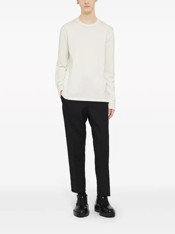 Jil Sander logo-print long-sleeve T-shirt | White | FARFETCH