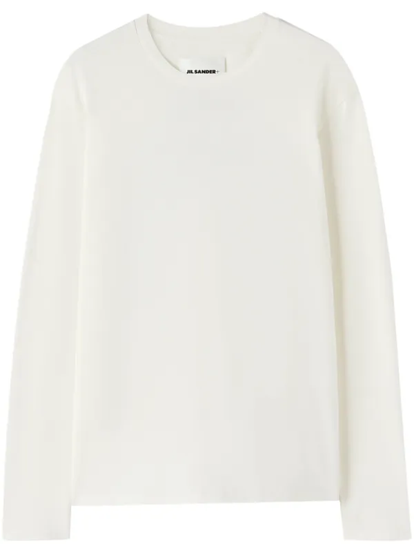 ■JILSANDER■ジルサンダー ホワイトロゴロングTシャツ ☆送料 関税込☆Jil Sander☆ロゴ 長袖 ロングTシャツ☆ (Jil