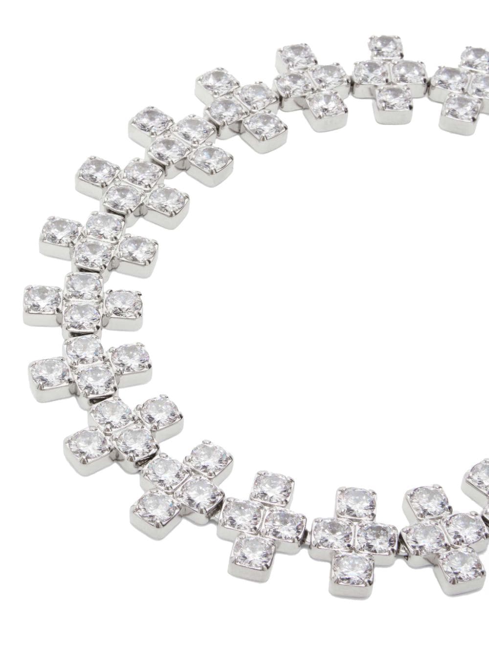 Shop Jil Sander Zircon-embellished Necklace In Silver