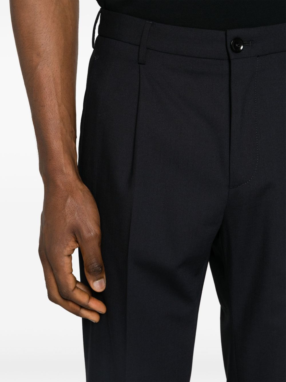 Shop Incotex Mid-rise Tailored Trousers In Blue