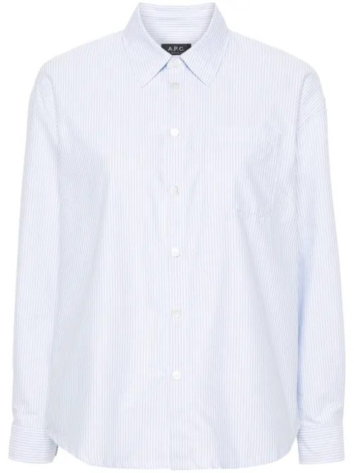 Chemise rayée à logo brodé - A.P.C. - Modalova