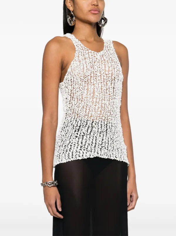 Sheer white tank top womens online