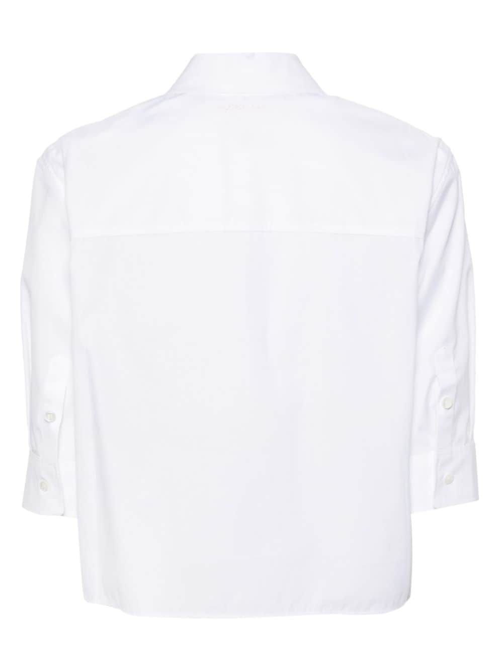 Shop Marni Logo-embroidered Poplin Shirt In White