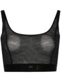 PINKO Bookmark sheer sports bra - Black