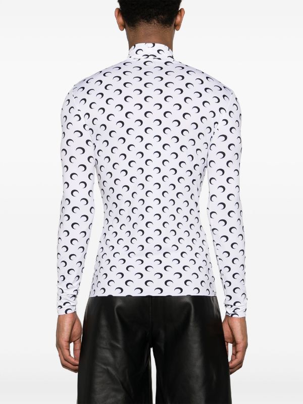 Marine Serre moon-print mock-neck T-shirt - Farfetch