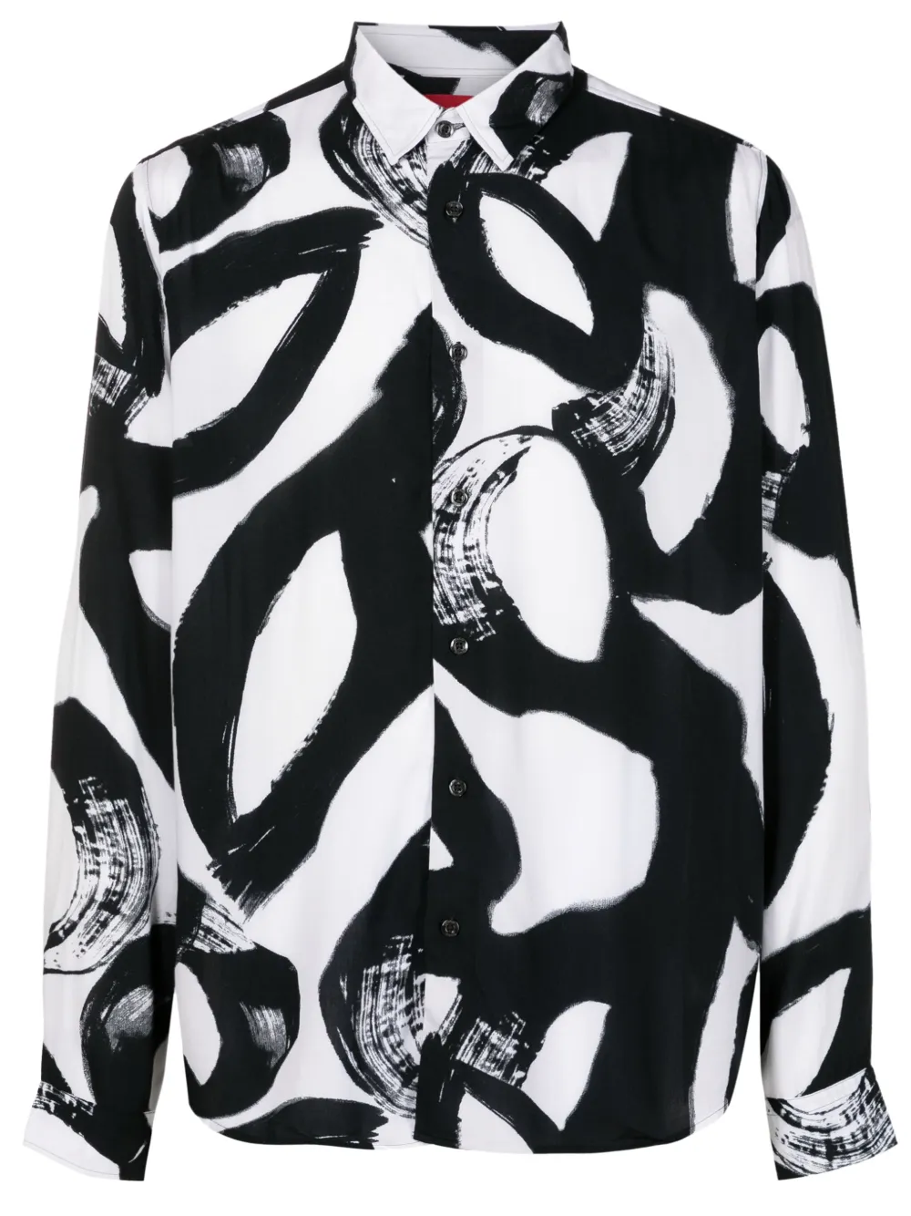 HUGO Camisa mangas longas com estampa abstrata | Preto | Image 1