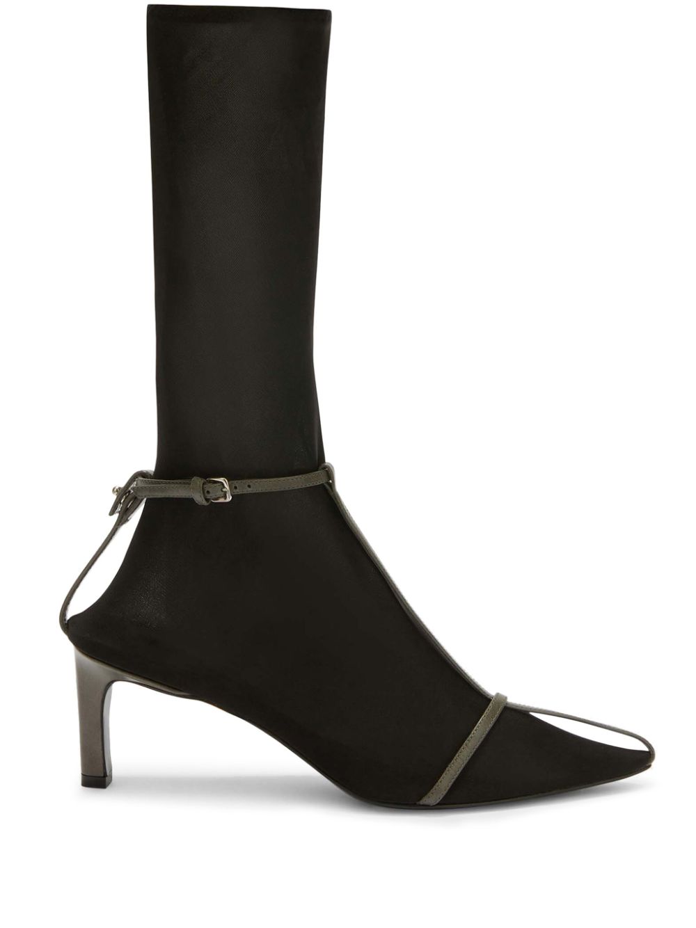 Jil Sander Pointed Ankle Boots In Grey
