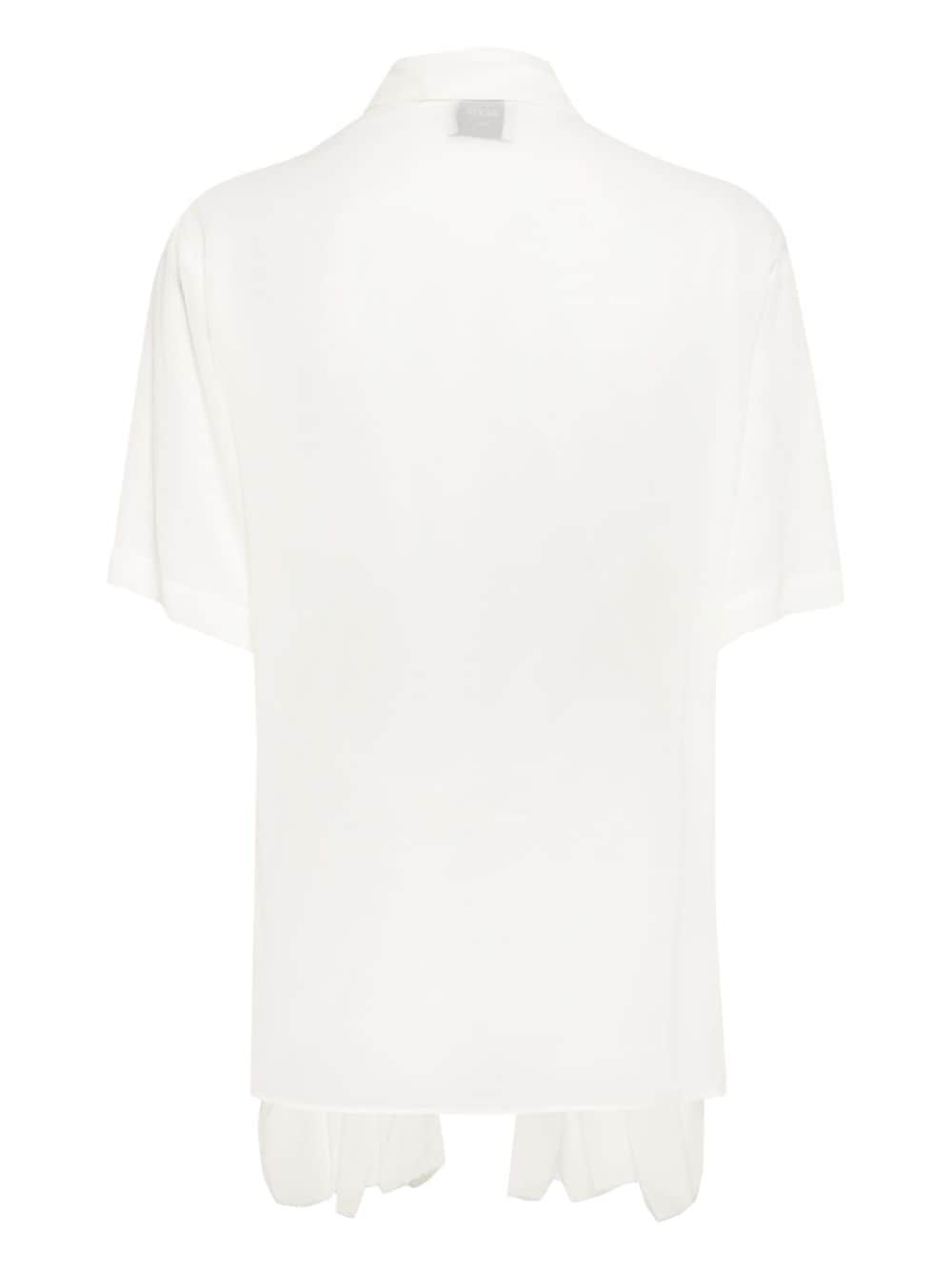 Shop Alysi Ruffled Silk Shirt In White