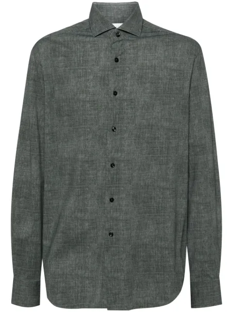 Xacus chambray-print shirt