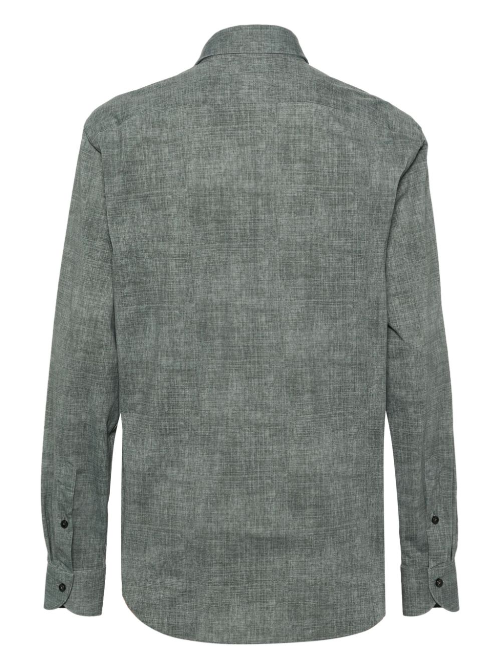 Xacus Overhemd met chambray print - Groen