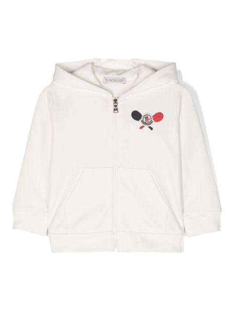 Moncler Enfant logo-patch zip-up hoodie