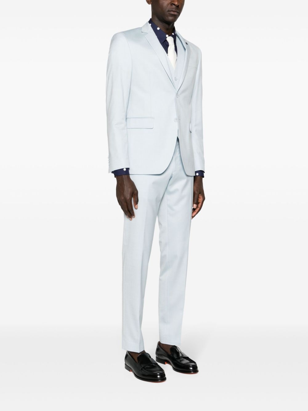 Shop Karl Lagerfeld Single-breasted Tailored Suit In Blue