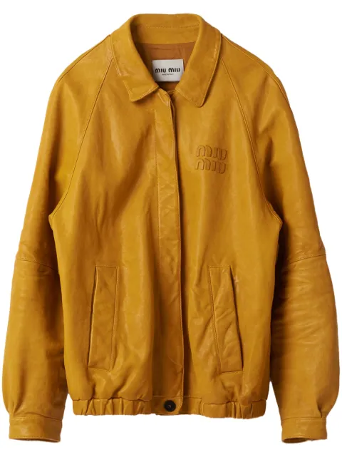 Miu Miu nappa leather bomber jacket