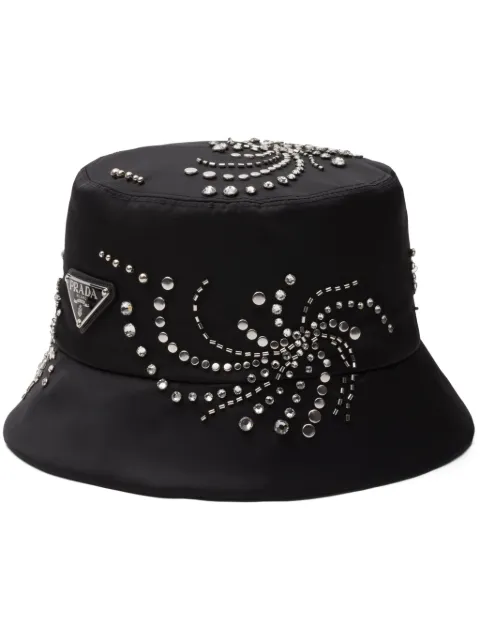 Prada Re-Nylon crystal-embellished bucket hat