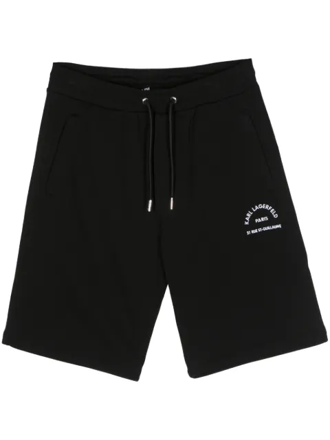 Karl Lagerfeld logo-embroidered cotton track shorts