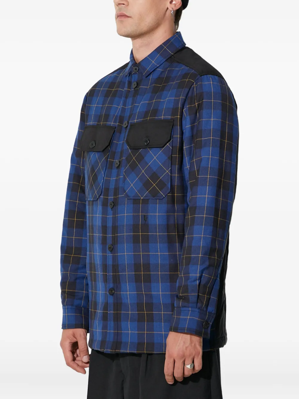 Neil Barrett Check-pattern Shirt Jacket In Blue
