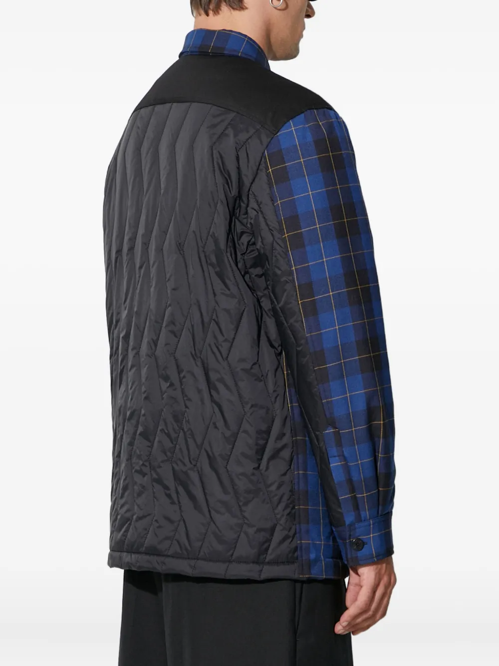 Neil Barrett Check-pattern Shirt Jacket In Blue