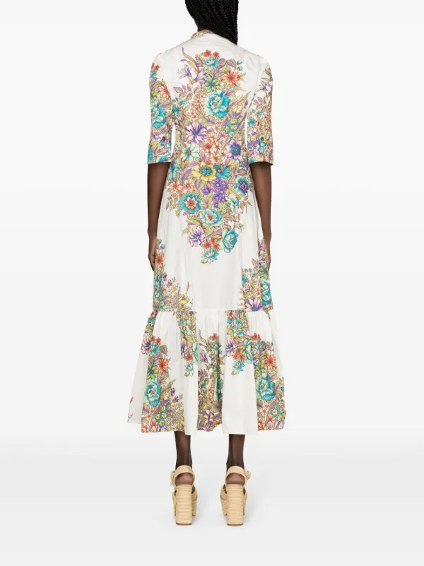 ETRO フラワー マキシドレス ホワイト ETRO フラワープリント マキシロングドレス ホワイト (ETRO