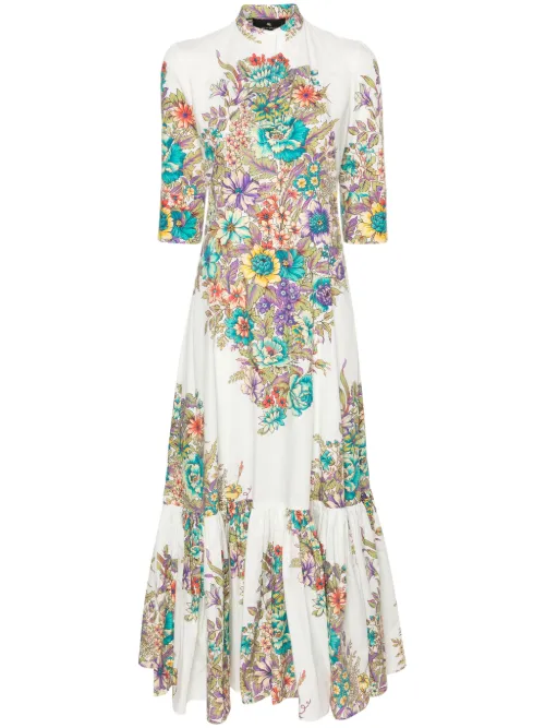 Robe longue en coton à fleurs - ETRO - Modalova