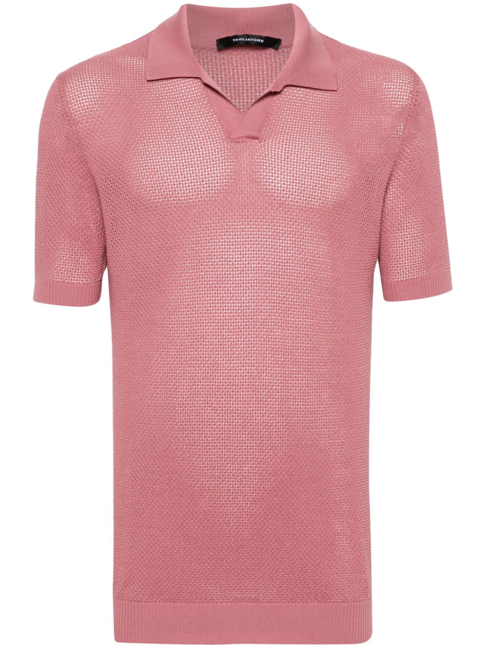 Tagliatore Gebreid poloshirt Roze