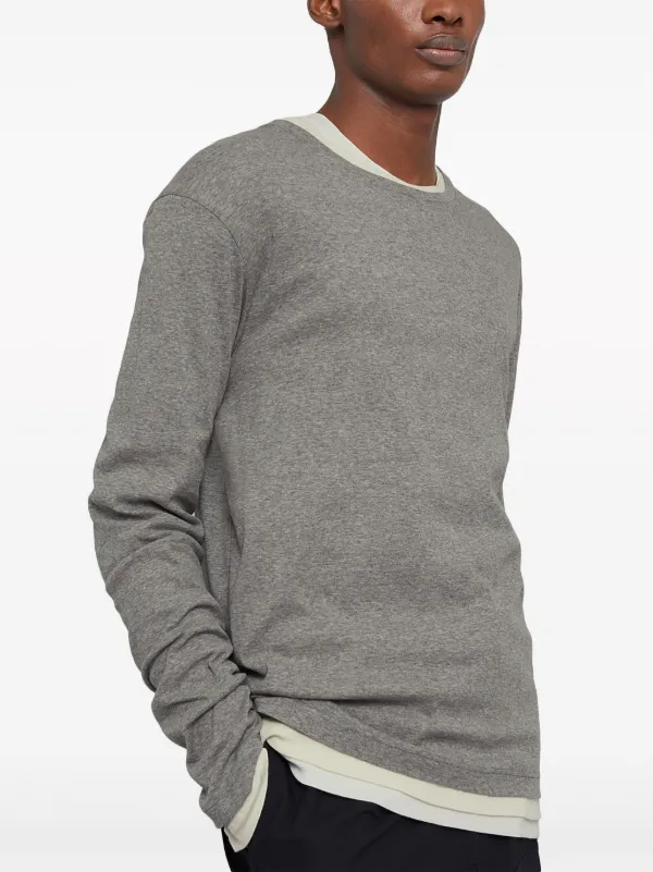 Jil Sander long-sleeve Layered Cotton T-shirt | Grey