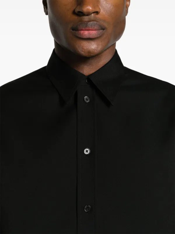 JIL SANDER 比翼仕立て　プレーンシャツ　ブラック　黒　長袖 Jil Sander ロングスリーブ シャツ | ブラック | FARFETCH JP