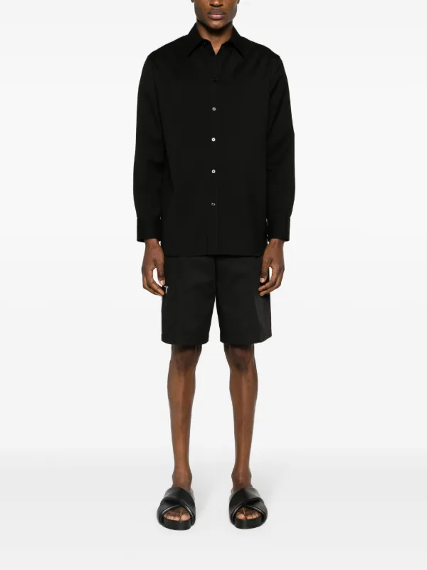 専用 JIL SANDER イタリア製 ウールシャツ チェック 長袖 ネルシャツ Jil Sander ロングスリーブ シャツ | ブラック | FARFETCH JP