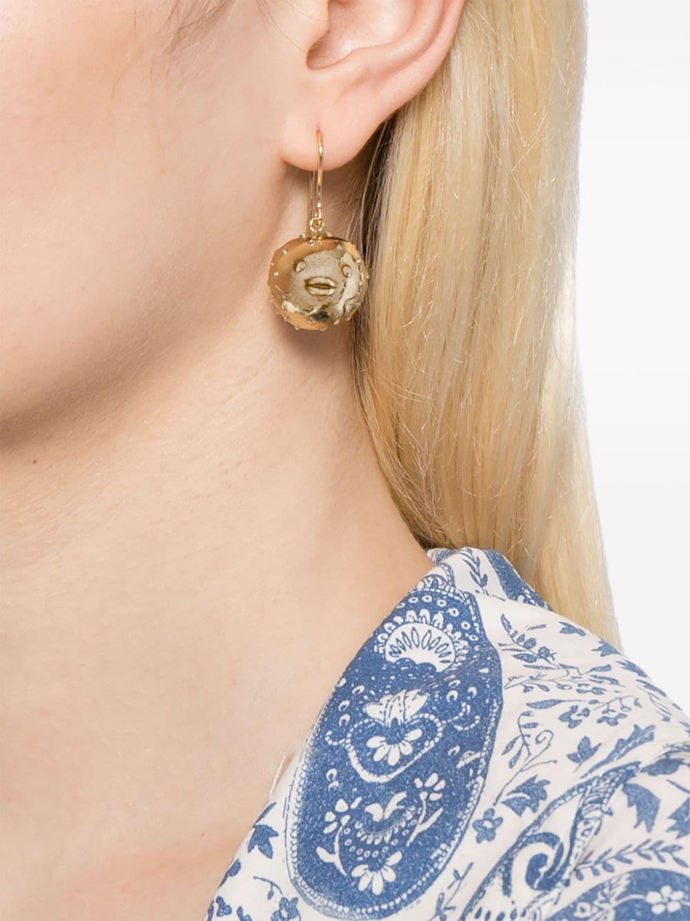Shop Alemais Puffer Drop Earrings In Gold