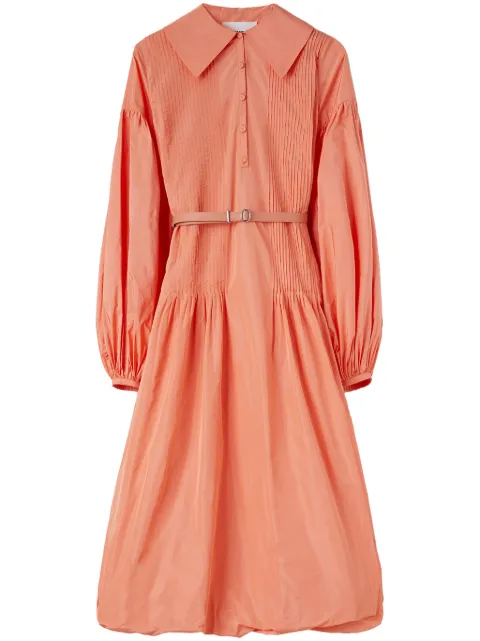 Jil Sander vestido plisado de manga farol