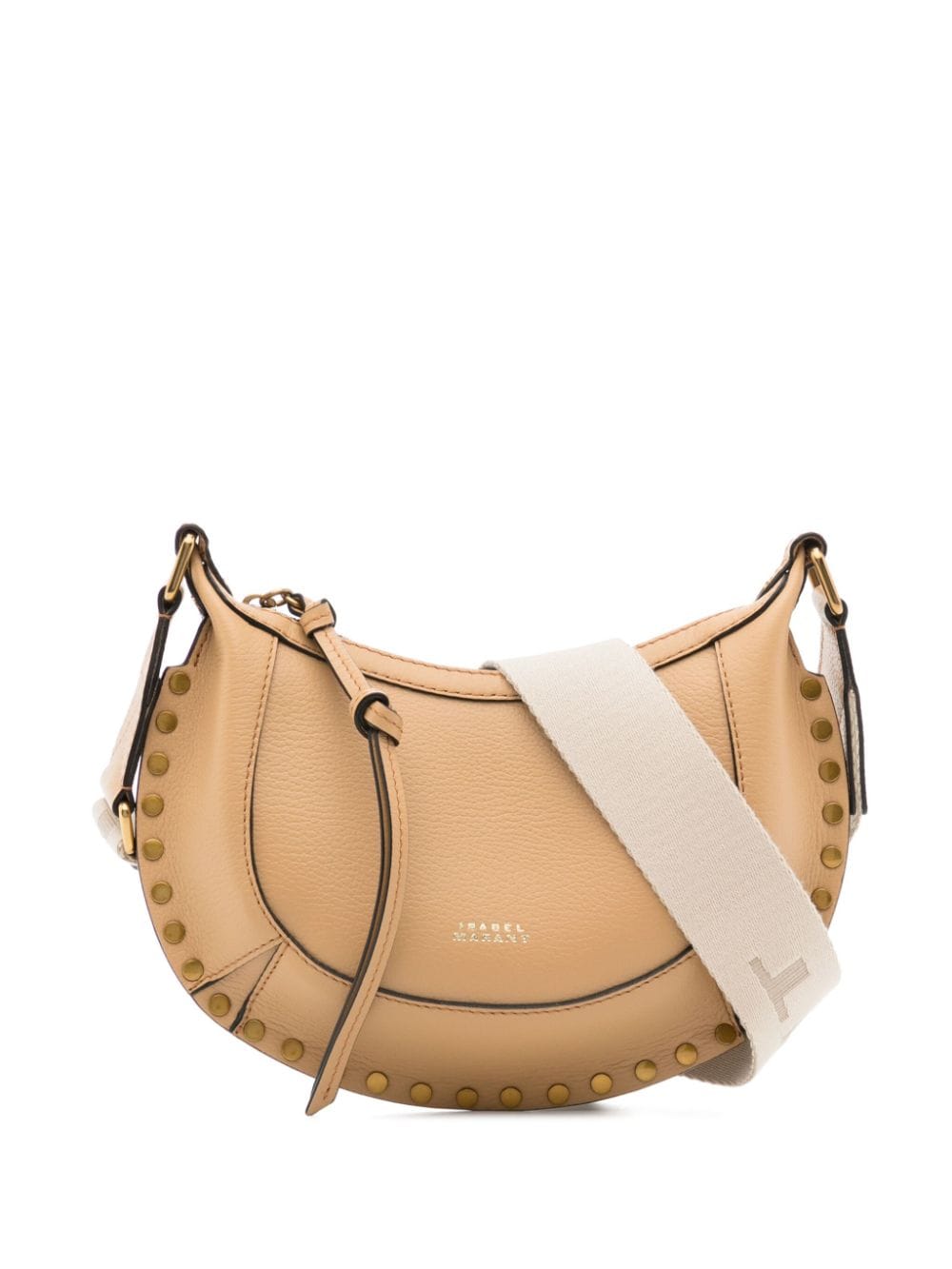 Isabel Marant Mini Moon Stud-embellished Leather Crossbody Bag In Brown