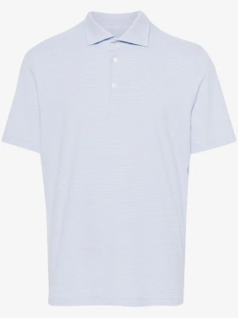 Fedeli Zero striped jersey polo shirt