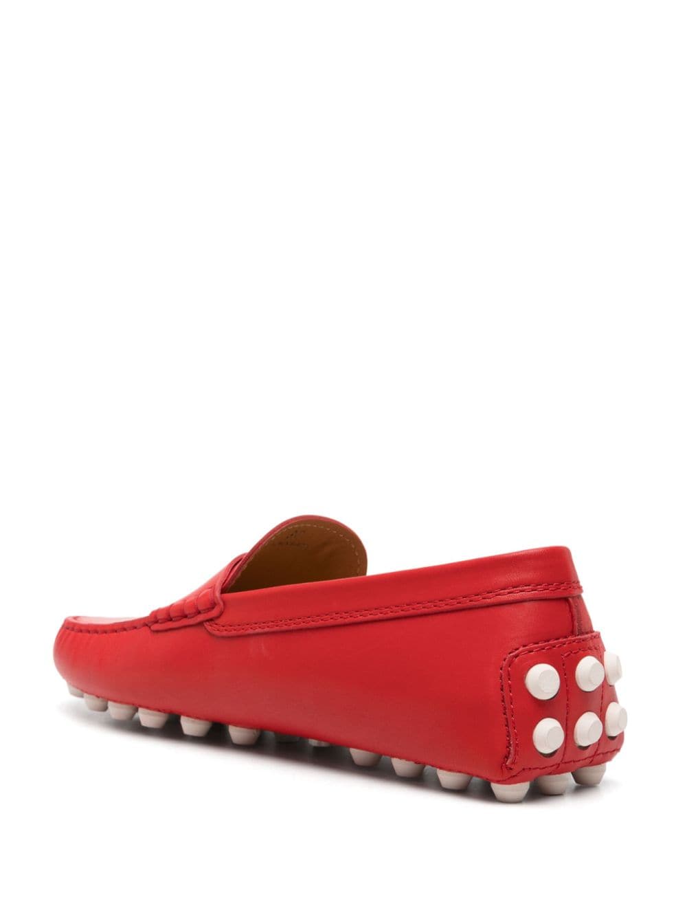 Shop Tod's Gommino Bubble Leather Penny Loafers In Red