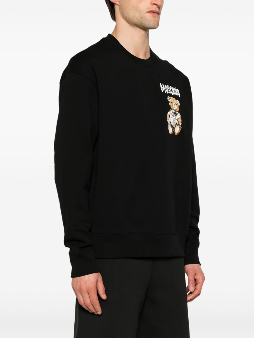 Shop Moschino Teddy Bear Printed Sweatshirt In Black