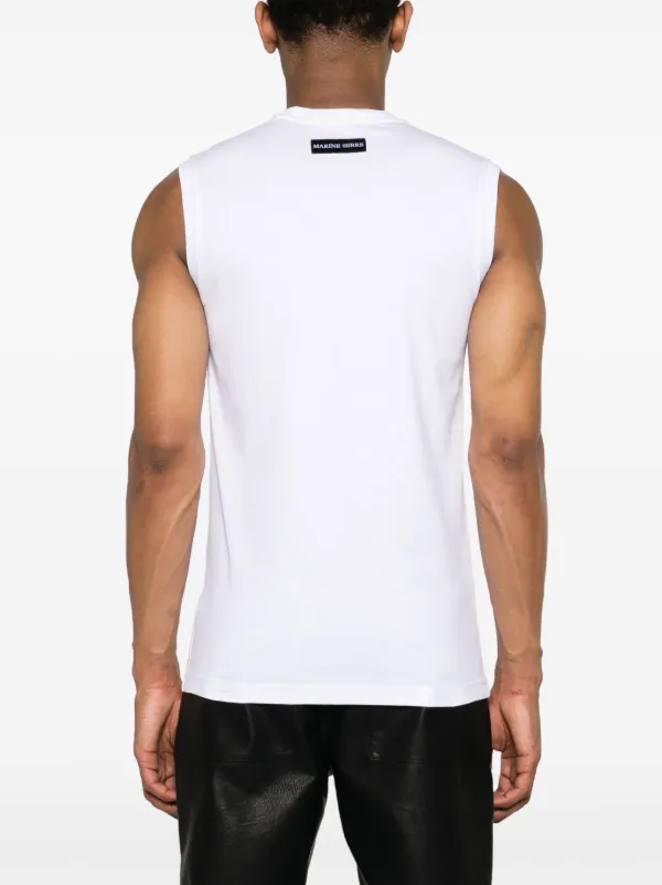 Marine Serre Crescent Moon-embroidered Tank Top | White