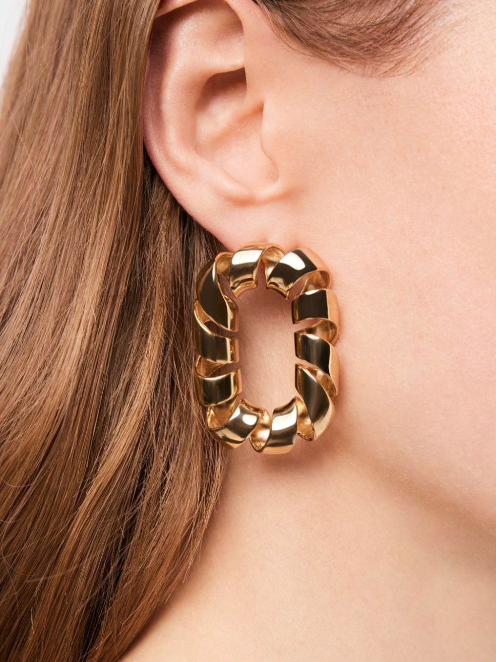 Shop Rabanne Xl Twisted Link Earrings In Gold