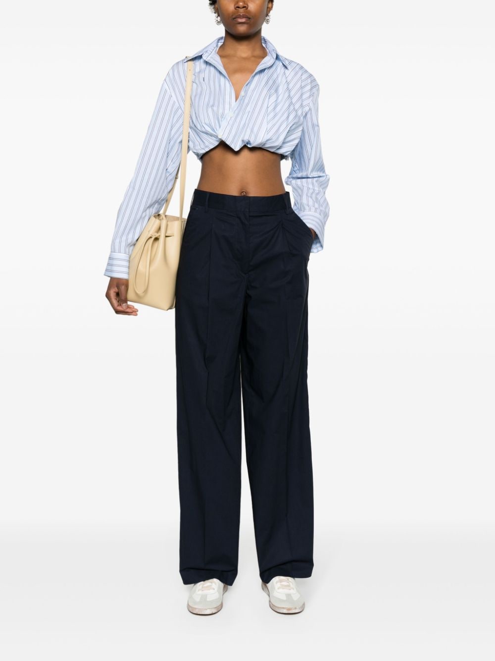 Shop Officine Generale New Sophie Tailored Trousers In Blue