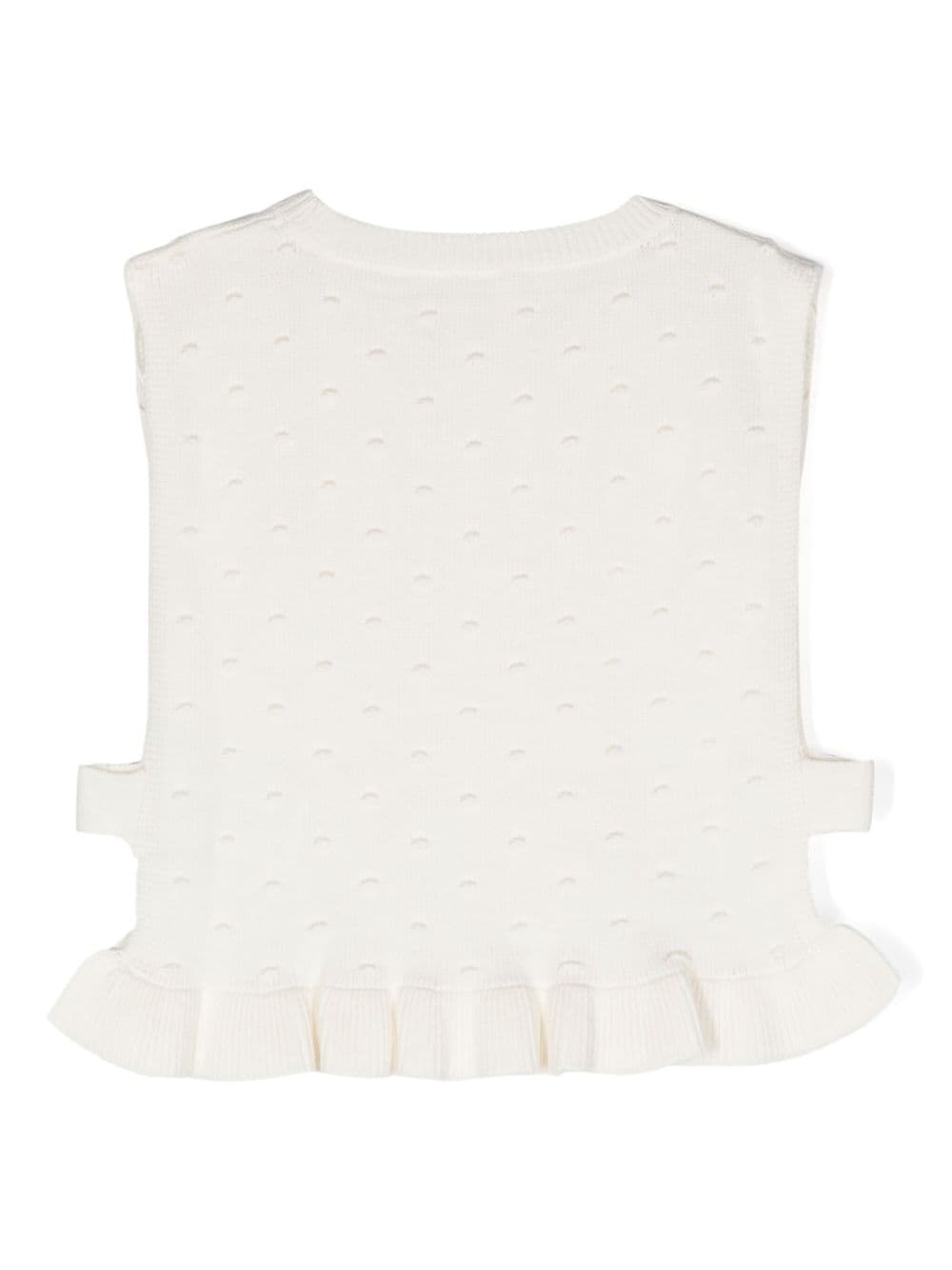 Shop Caffe' D'orzo Pointelle-knit Cotton Vest In White