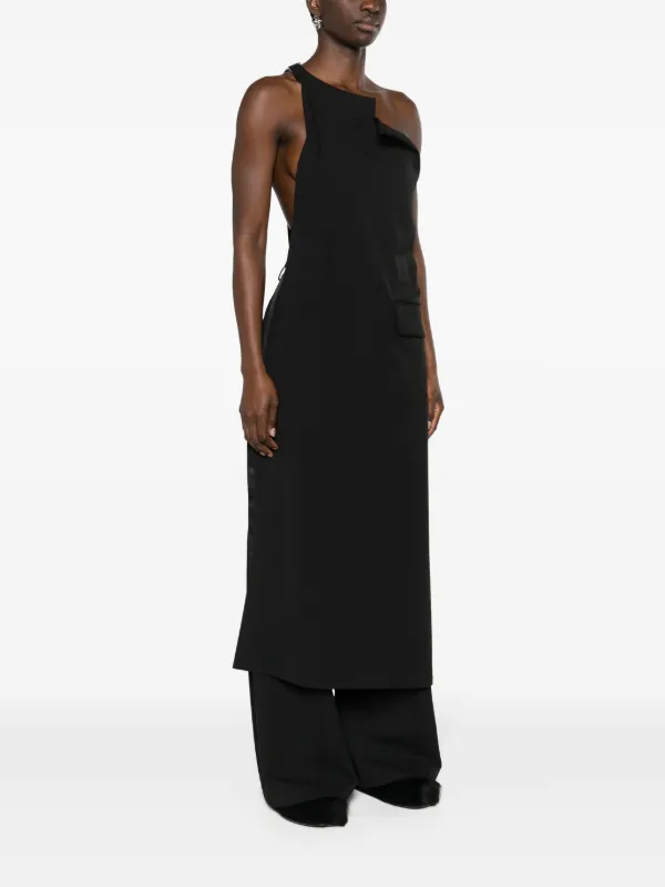 MM6 Maison Margiela asymmetric-neck Twill Top | Black | FARFETCH