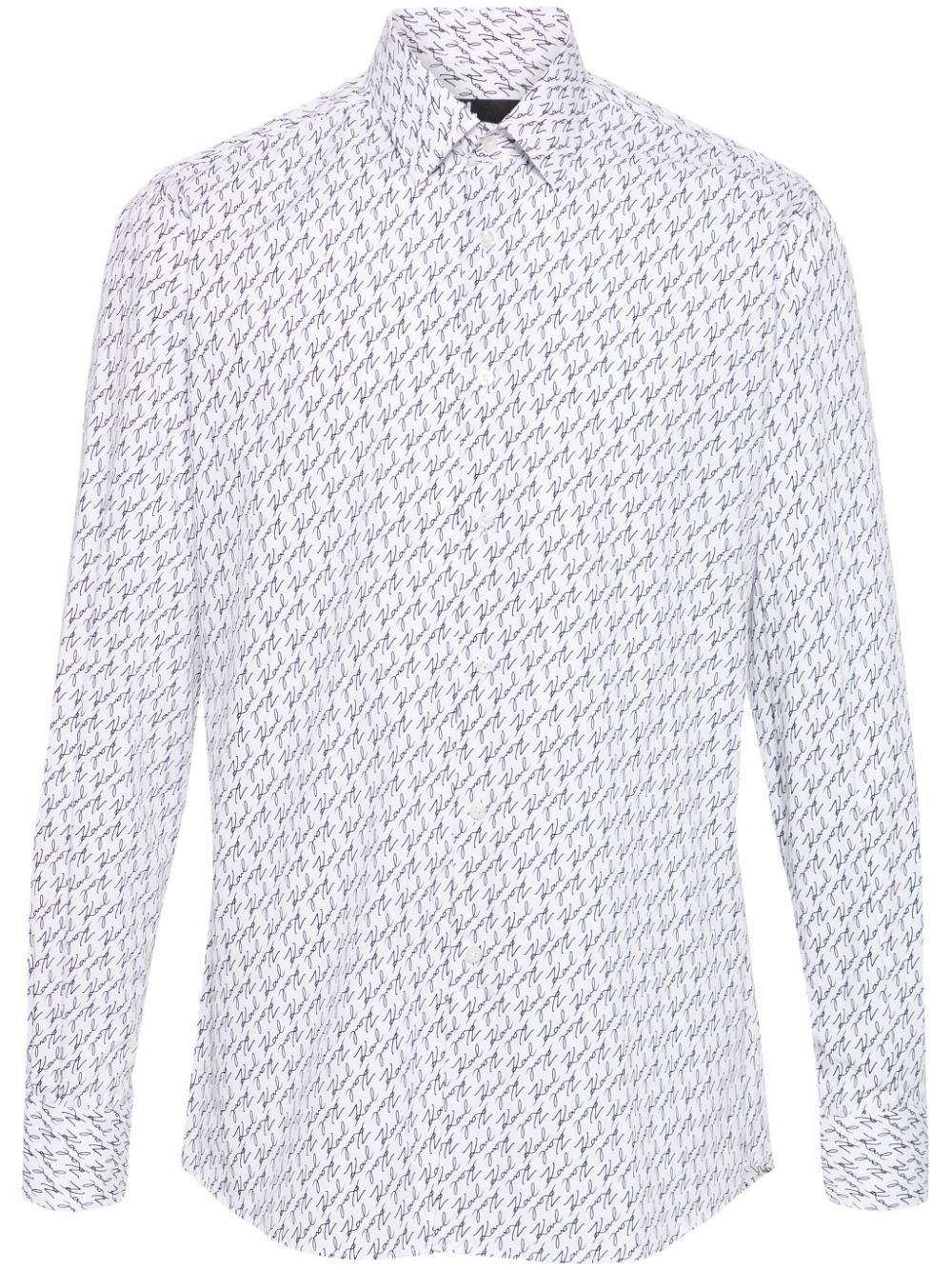 Shop Karl Lagerfeld Ff Karligraphy-print Poplin Shirt In White