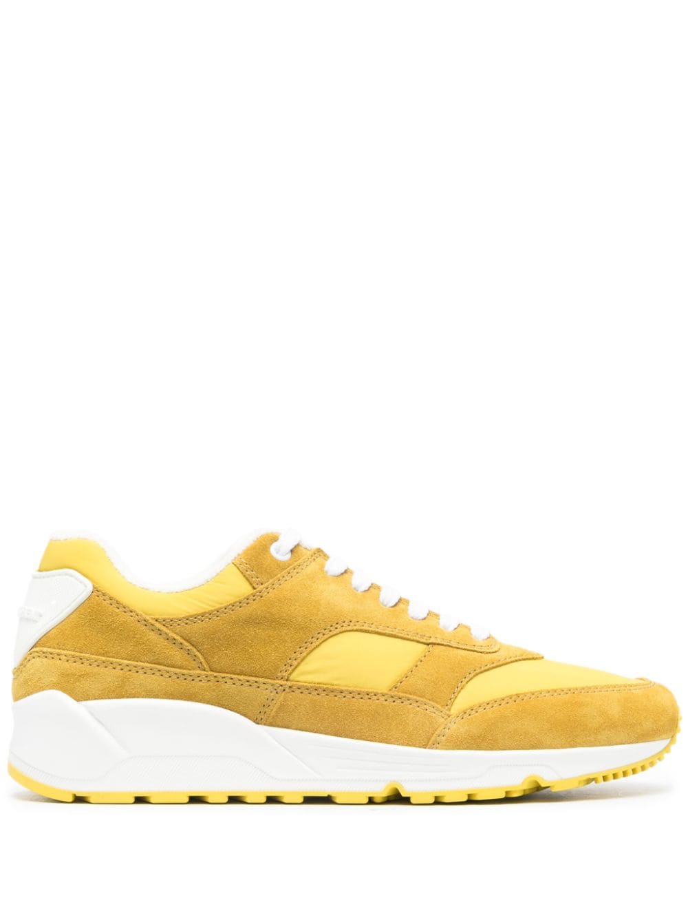 Saint Laurent Bump Leather Trainers In Mustard Yellow