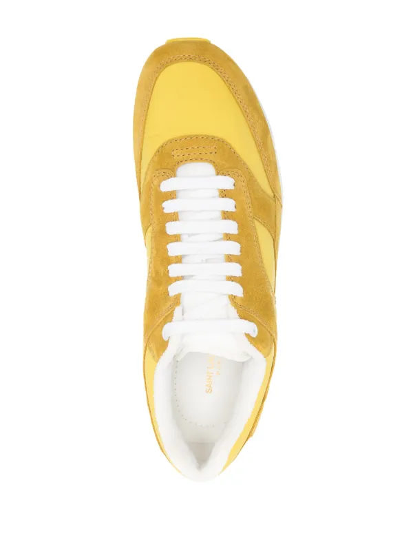 Saint Laurent Bump Leather Sneakers | Yellow | FARFETCH
